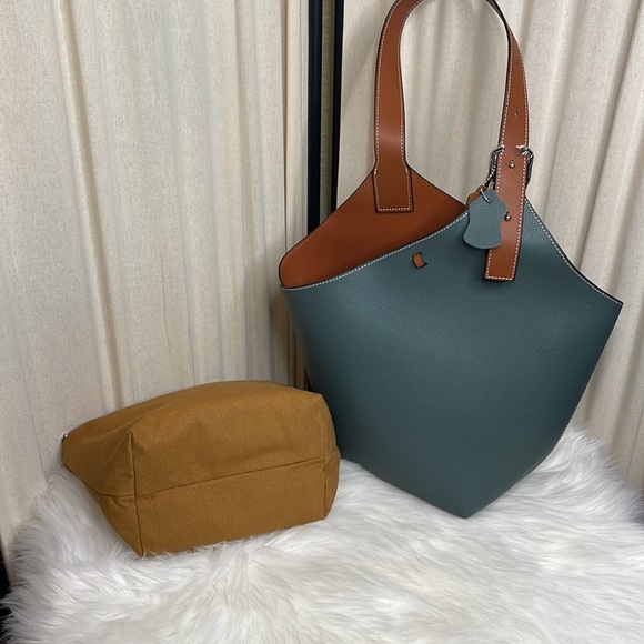 NEW! LEATHER SHOULD BAG WITH COSMETIC BAG ‘CELESTE’ - Picture 7 of 15